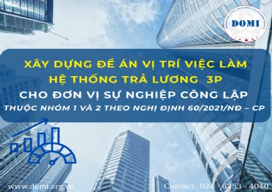 XÂY DỰNG ĐỀ ÁN VỊ TRÍ VIỆC LÀM VÀ LƯƠNG 3P CHO ĐƠN VỊ SỰ NGHIỆP CÔNG LẬP THUỘC NHÓM 1 VÀ 2 THEO NGHỊ ĐỊNH 60/2021/NĐ – CP.